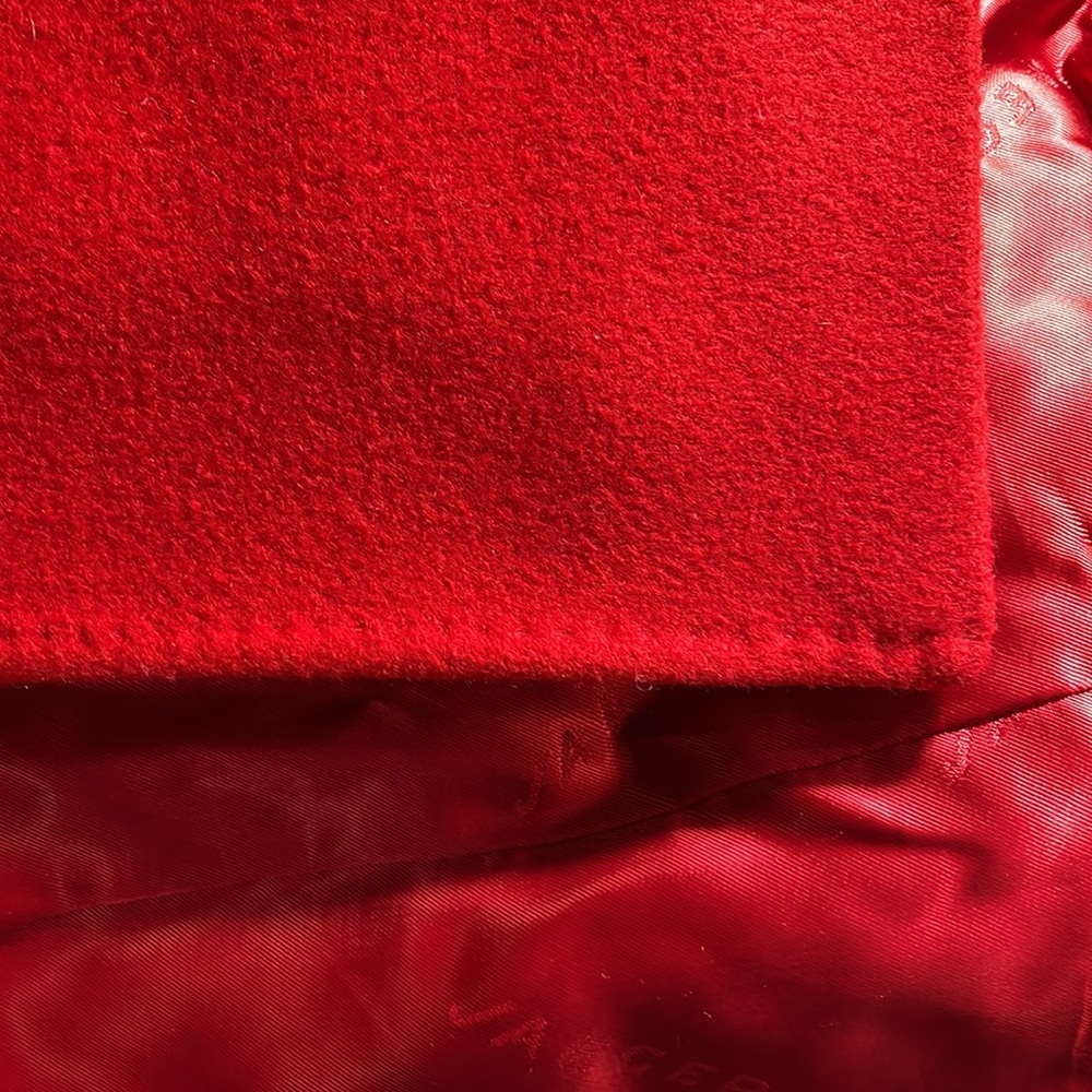 100% wool Jaeger double breasted blazer size 12 astounding quality gorgeous red! - Picture 17 of 17